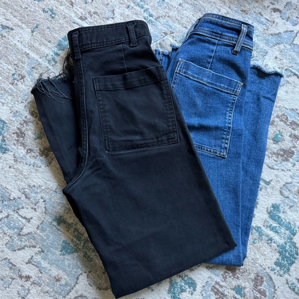 ZARA high waisted patch pocket jeans lot